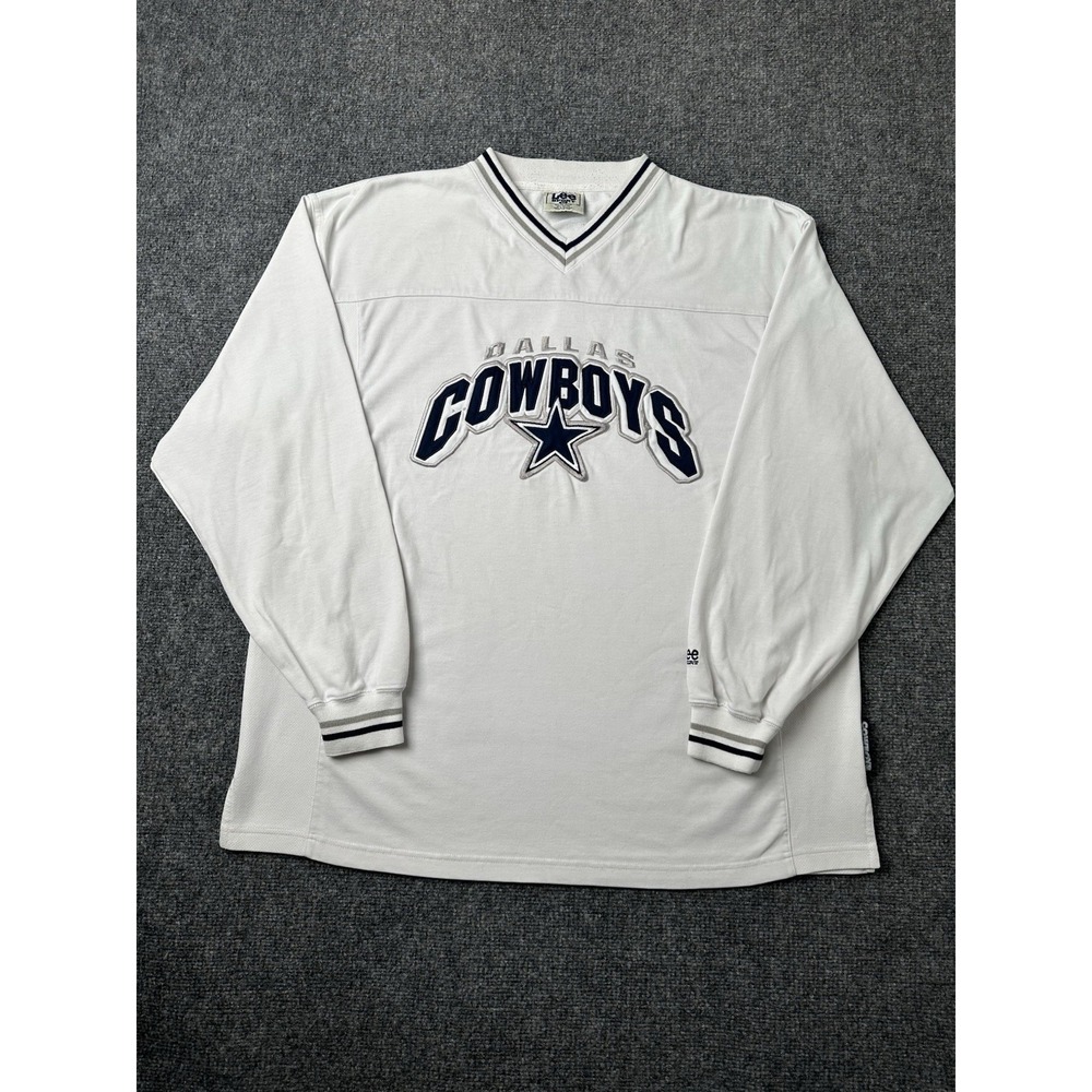 Mens Long Sleeve Dallas Cowboys White Ice Sport‎ Shirt, Size XL